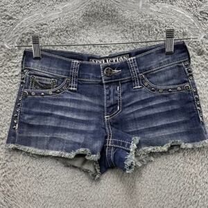 Affliction Vikki‎ Size 26 Cutoff Shorts Rhinestones Embellished Pockets Cowgirl